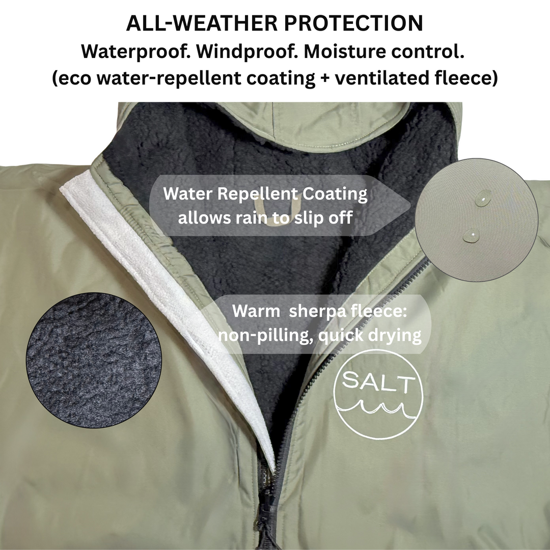 Waterproof Change Robe - Olive Green