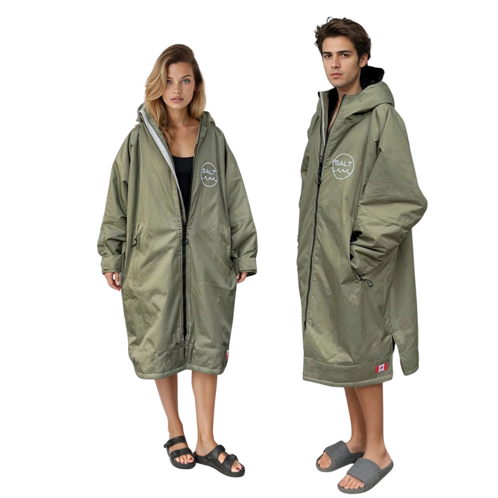 Waterproof Change Robe - Olive Green