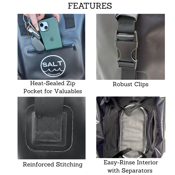 Waterproof Tote Dry Bag - Black