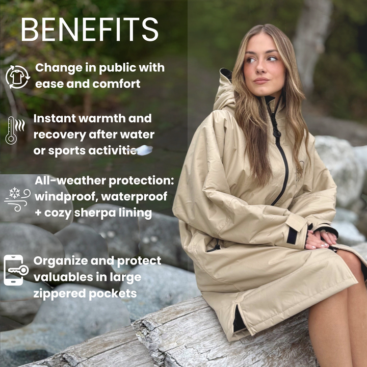 Waterproof Change Robe - Sand