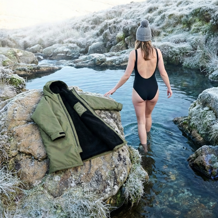 Waterproof Change Robe - Olive Green