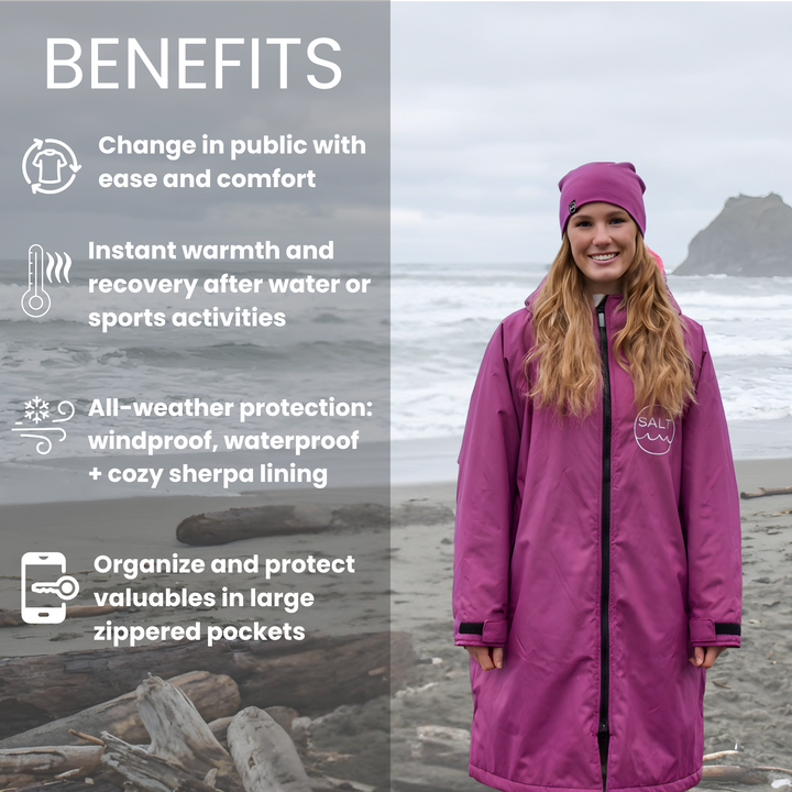 Waterproof Change Robe - Fuchsia Pink