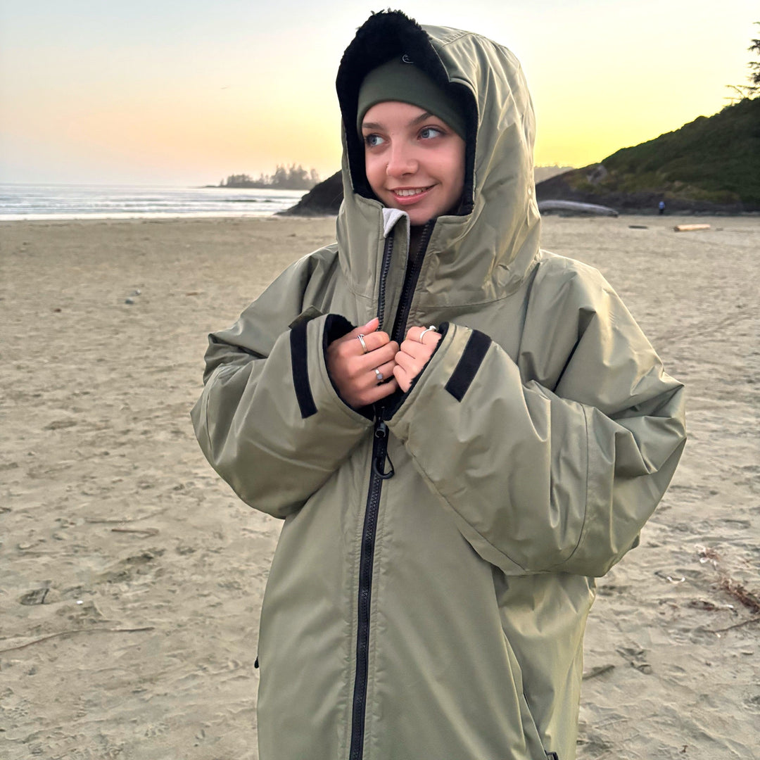 Waterproof Changing Robe - Khaki Green