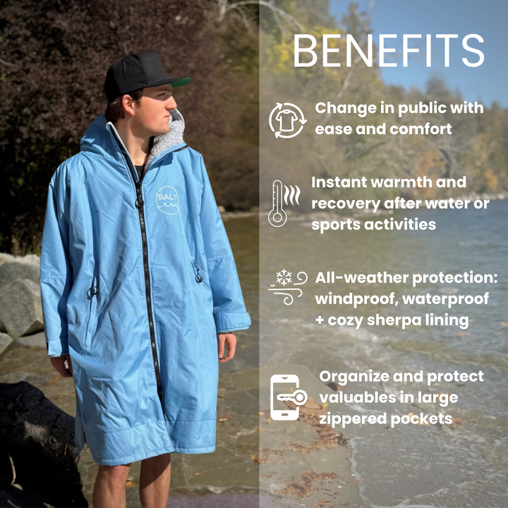 Waterproof Change Robe - Sky Blue