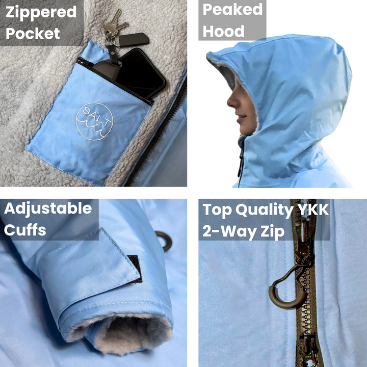 Waterproof Change Robe - Sky Blue