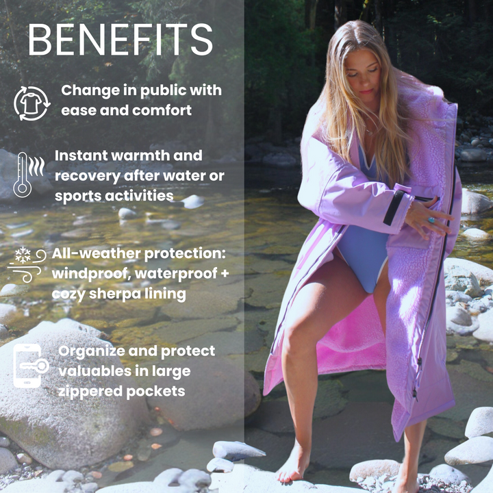 Waterproof Change Robe - Lilac