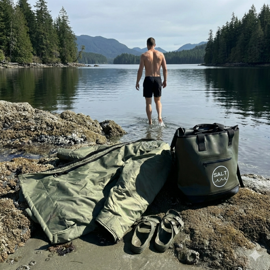 Waterproof Change Robe - Olive Green