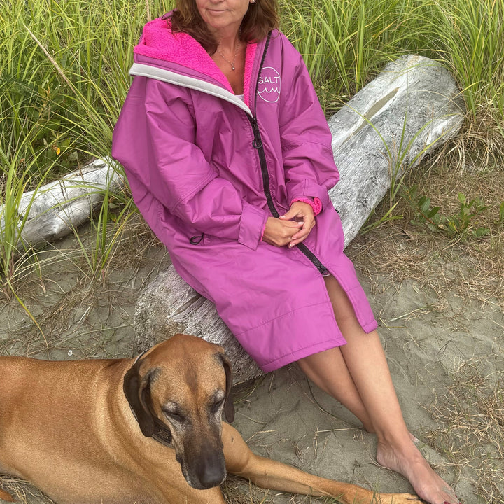 Waterproof Changing Robe - Fuchsia Pink