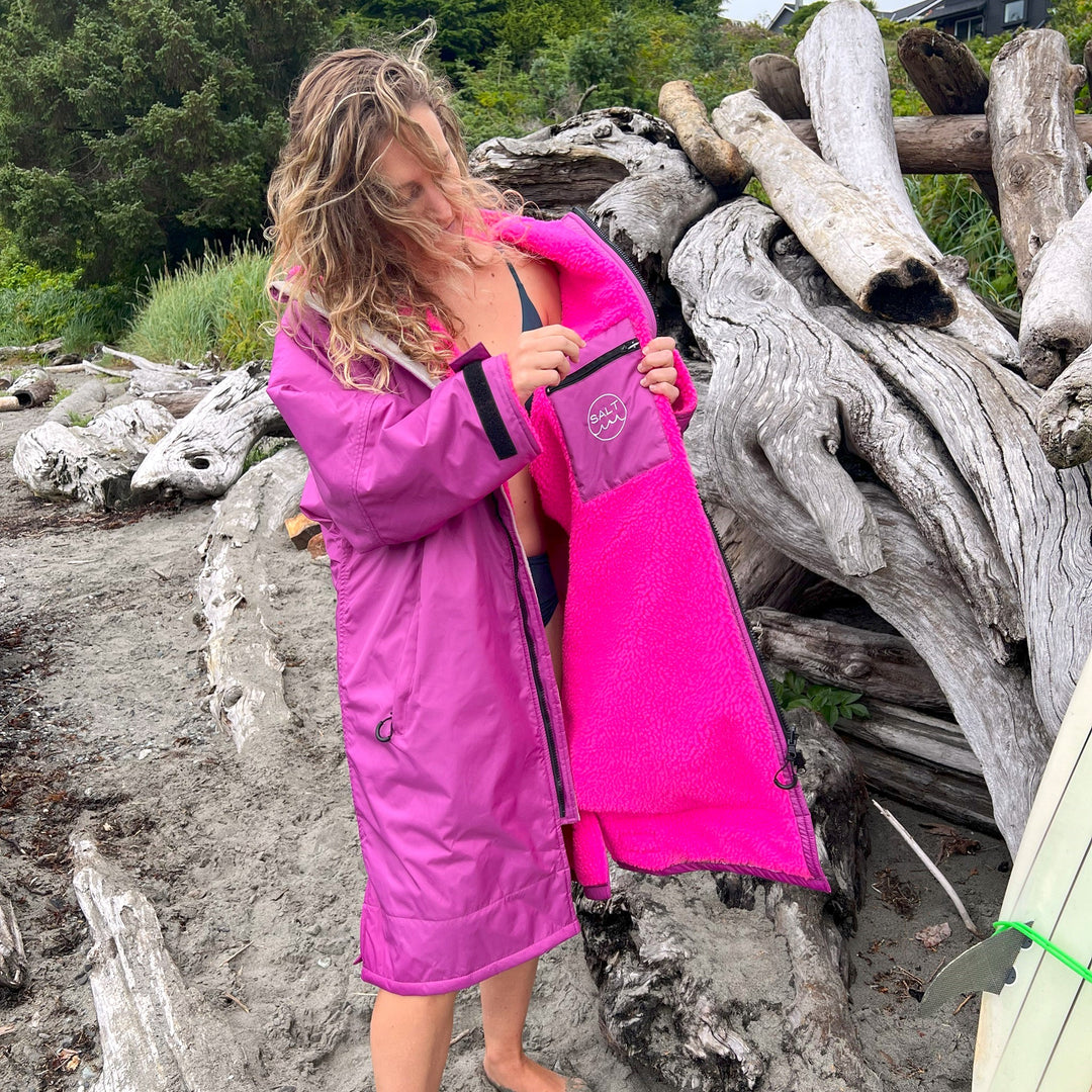 Waterproof Changing Robe - Fuchsia Pink