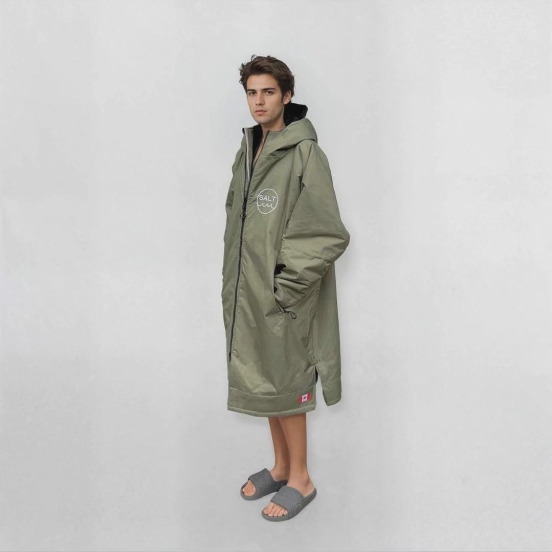 Waterproof Change Robe - Olive Green