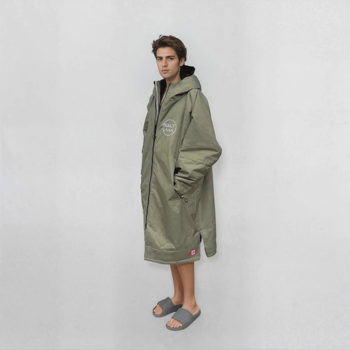Waterproof Change Robe - Olive Green