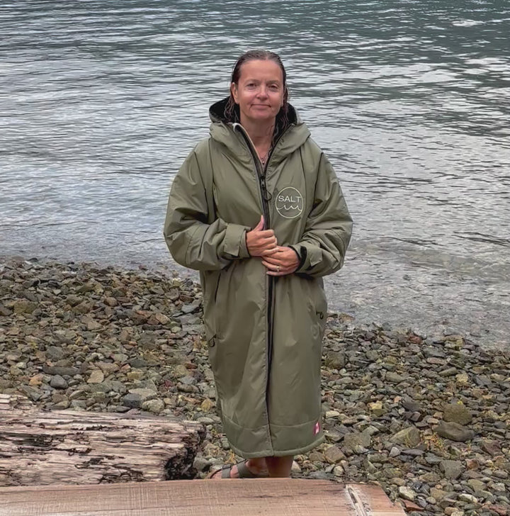 Waterproof Changing Robe - Khaki Green